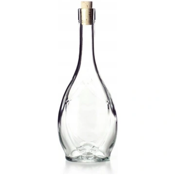 Stikla vīna pudele 500 ml ar korķa olīveļļas etiķi