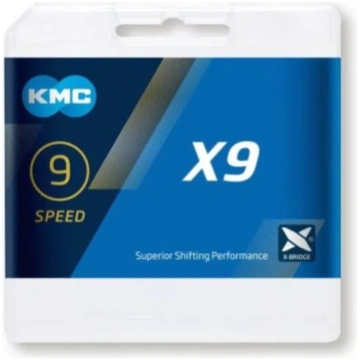 Ķēde - KMC X9 Silver - BX09NP114 - 9 ātrumi, 1/2 x