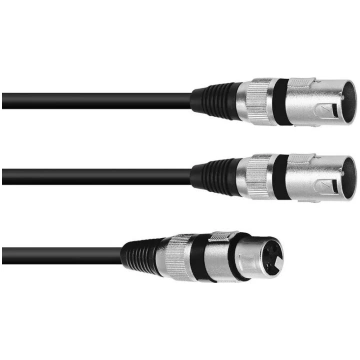 Audio kabelis XLR 3-pin 2 x XLR 3-pin Melns Omnitr
