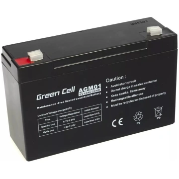 VRLA AGM akumulators Green Cell 6V 12Ah, 94×151×50