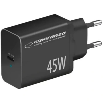 Tīkla lādētājs ESPERANZA EZC108K 45W melns — USB-C