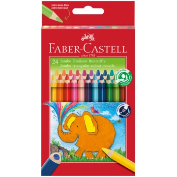 Krāsainie zīmuļi Faber-Castell Jumbo, 24 krāsas