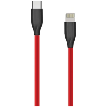 Silicone Cable USB Type C- Lightning, 2m (red) CA9