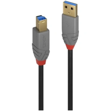 Lindy 0.5m USB 3.2 Type A to B Cable, Anthra Line 