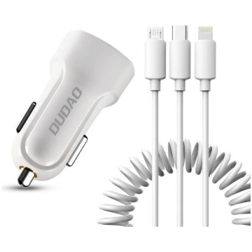 automobiļu lādētāja komplekts 2x USB 2,4A + USB ka