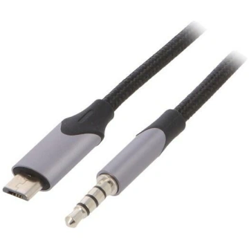 Cable; Jack 3,5mm 4pin plug,USB B micro plug; nick