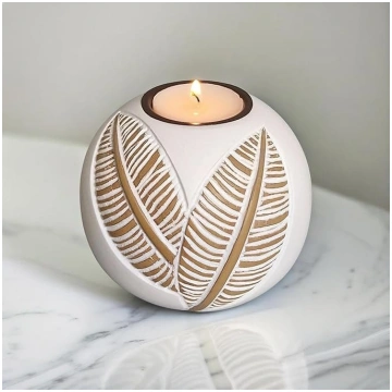 Kabisphere tealight turētājs - balts un gaiši brūn