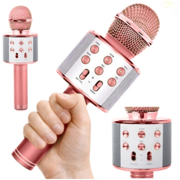 Bezvadu Bluetooth karaoke mikrofons ar skaļruni un