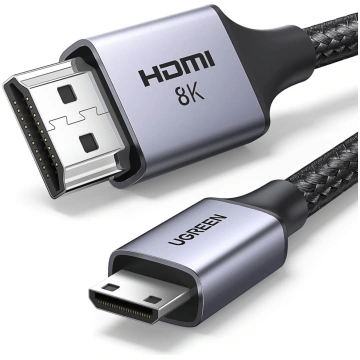 Mini HDMI kabelis - HDMI 2.1 8K 1m - pelēks UGREEN