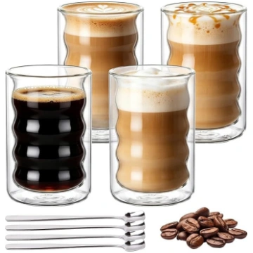 Latte Macchiato glāzes, divstūra, 350 ml, 4 divstū
