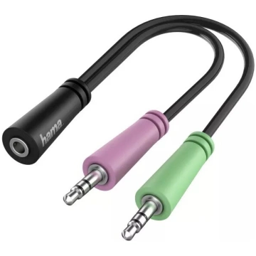 Audio kabelis Hama 00200351 0.15m 3.5mm TRS 2 x 3.