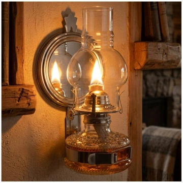 Brilagi - petrolejas lampa MERLIN ar spoguli, spīd