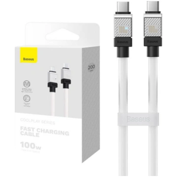Cable USB-C do USB-C Baseus CoolPlay 100W 2m (whit