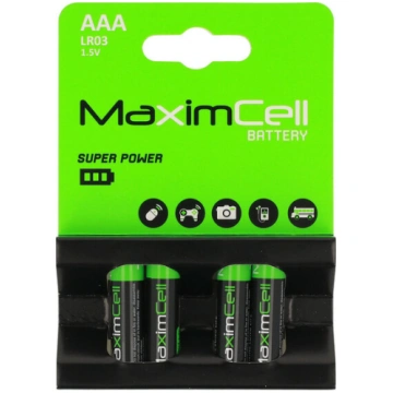 MaximCell Alkaline LR03 AAA baterijas, 4 gab