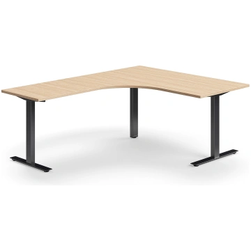 Galds QBUS, L forma, 1600x2000 mm, T veida rāmis, 