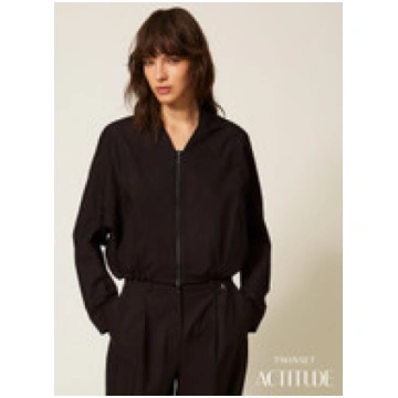Recycled poplin bomber jacket TWINSET Milano