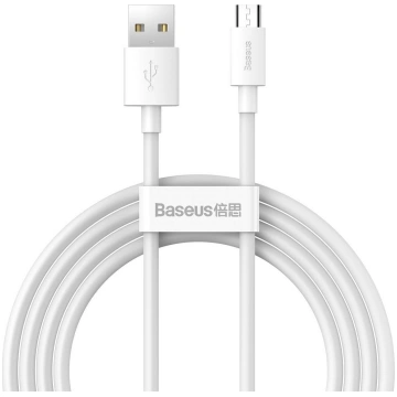 Kabelis Baseus BSU2080WHT, Micro USB/USB, 150 cm, 