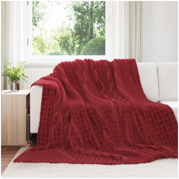 Pleds bordo sarkans 240 x 220 cm flīss