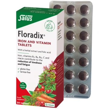 FLORADIX Iron and Vitamin tabletes, 84 gab