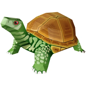 Sauszemes bruņurupucis - 3D kartona modelis PaperW