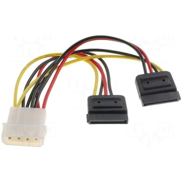 Transition: adapter | SATA plug x2,Molex male | 0.