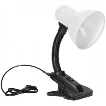 Galda lampa ar knaģi, E27, līdz 40W, balta/melna, 