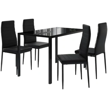 Vicco Grand Dining Table Set, Black, 120 x 75 cm, 