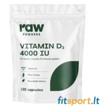 Neapstrādāti D3 vitamīna pulveri 4000 SV 120 kaps.