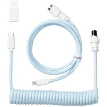 Keychron Coiled Type-C Cable, Light Blue