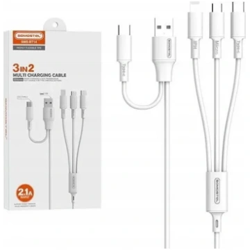 Somostel 3-in-1 USB-A uz USB-C, microUSB un Lightn