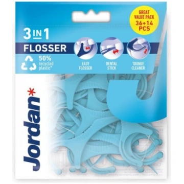 Starpzobu diegs Jordan 3-in-1 Flosser, 36 (+14) ga