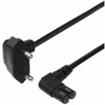 Deltaco Power cable CEE 7/ 16 - C7 angled 1.5m bla