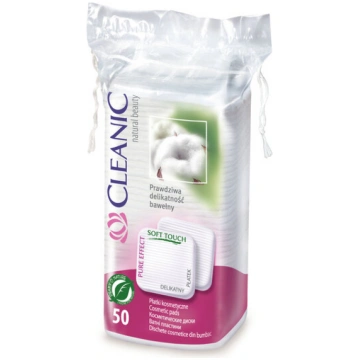 Kokvilnas vates diski Cleanic Pure Effect kvadrāta
