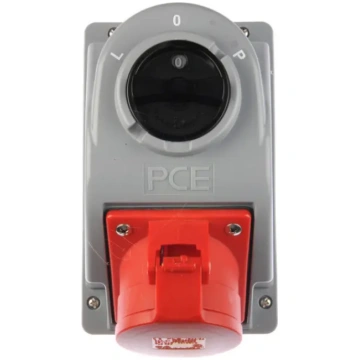 Steels socket with switch L-0-P 32A 5P 400V IP44 C