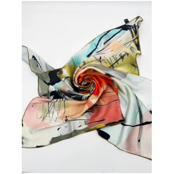 Dabīgā zīda satīna lakats 90x90 cm "Krāsu tips - P
