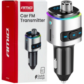 Auto fm raidītājs 2×usb-a microsd 12v 24v -04654 A