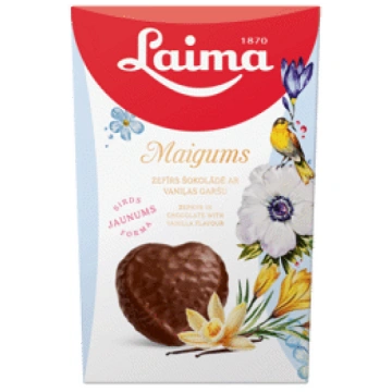 Vaniļas zefīrs LAIMA Maigums šokolādē sirds formā 