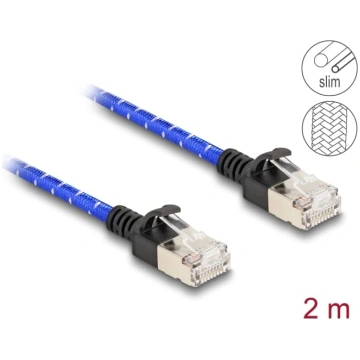 Delock RJ45 Network Cable with braided coating Cat