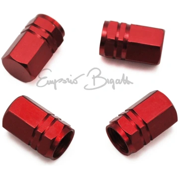 Kit 4 Tappi coprivalvola in metallo colore Rosso |