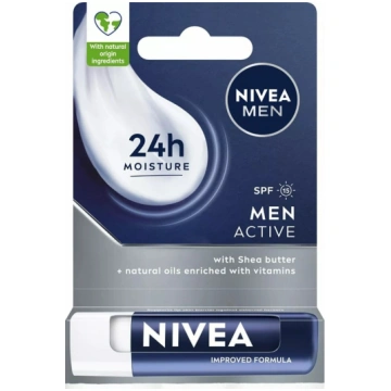 Lūpu balzams Nivea Men ar šī sviestu SPF 15 Active