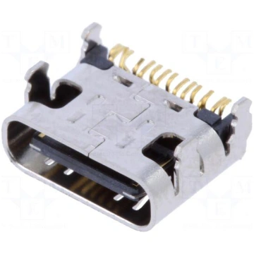 Connector: USB C | socket | on PCBs | SMT | PIN: 1