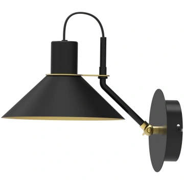 Aluminor Zinga sienas lampa, melna, misiņa detaļas