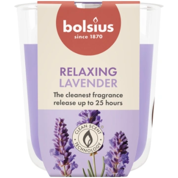Svece, aromātiskā Bolsius Relaxing Lavender, 25 h,