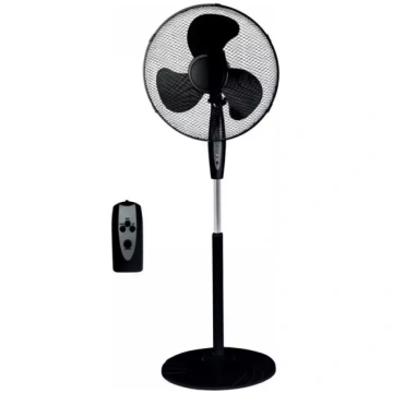 Grīdas ventilators, melns, 45W, 3 ātrumi, pults, a