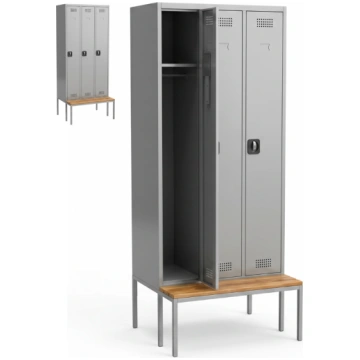 3 vietīga metāla garderobe ar solu