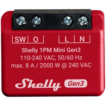 Shelly 1PM Mini Gen3 viedais kontrolieris ar enerģ