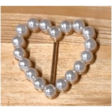 Fibbie varie forme e misure - Cuore oro con perle 