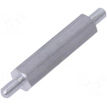 Screwed spacer sleeve | 25mm | Ext.thread: M3 | he