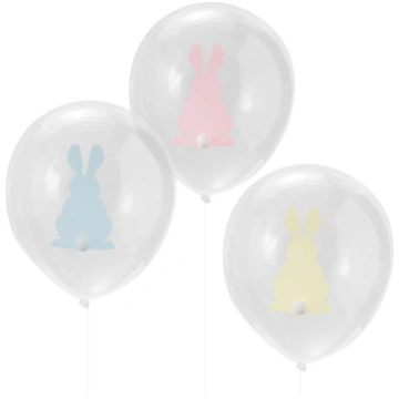 Balonu komplekts Easter Bunny With Pom Poms, 6 gab