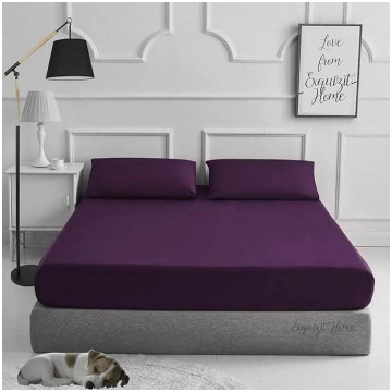 EXQUIZIT HOME Plain Dyed Polycotton Percale Fitted